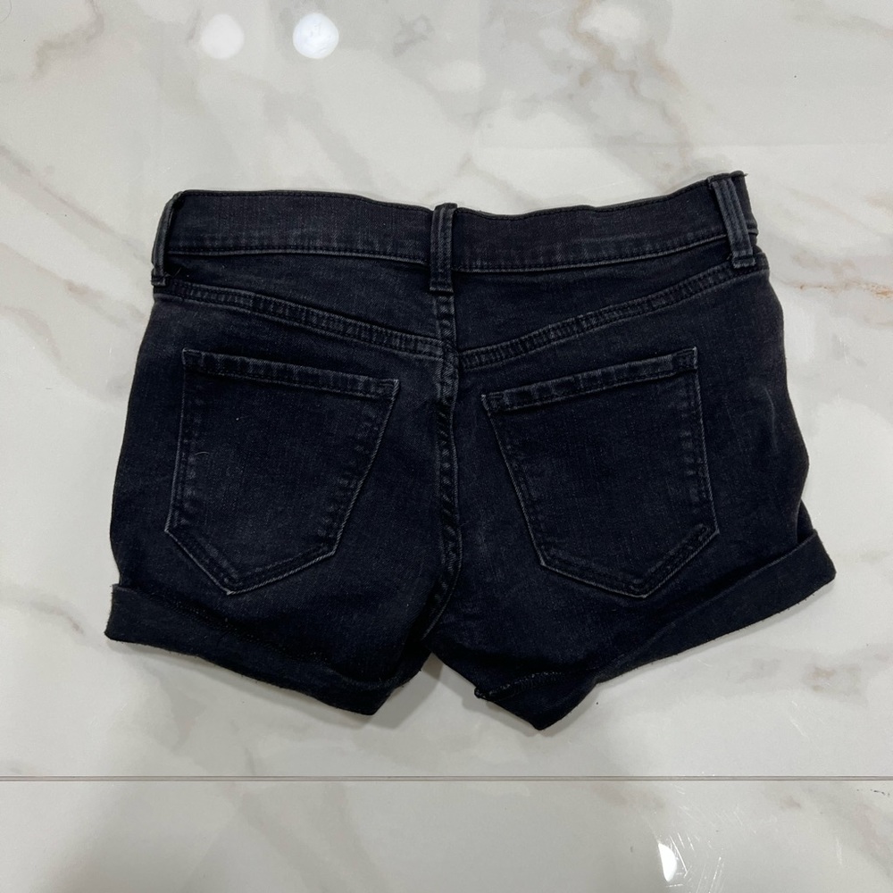 black jean shorts